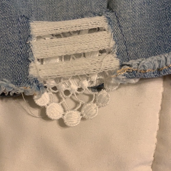 NWOT Jean Shorts with White Lace Trim - Picture 4 of 7